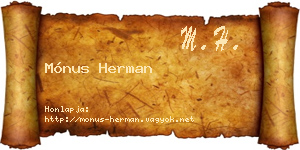 Mónus Herman névjegykártya